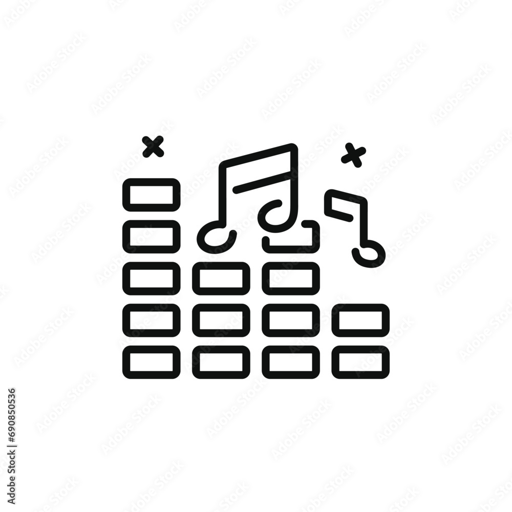 Music line icon isolated on white background. Equalizer icon Music line icon isolated on white background. Equalizer icon