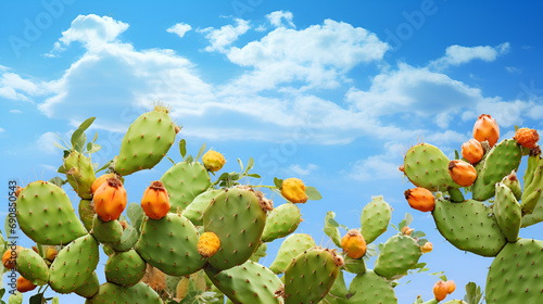 Chumbera Nopal Cactus: A Resilient Emblem of the Mediterranean Landscape photo