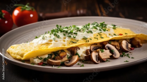 Egg White Omelette with Mushrooms,