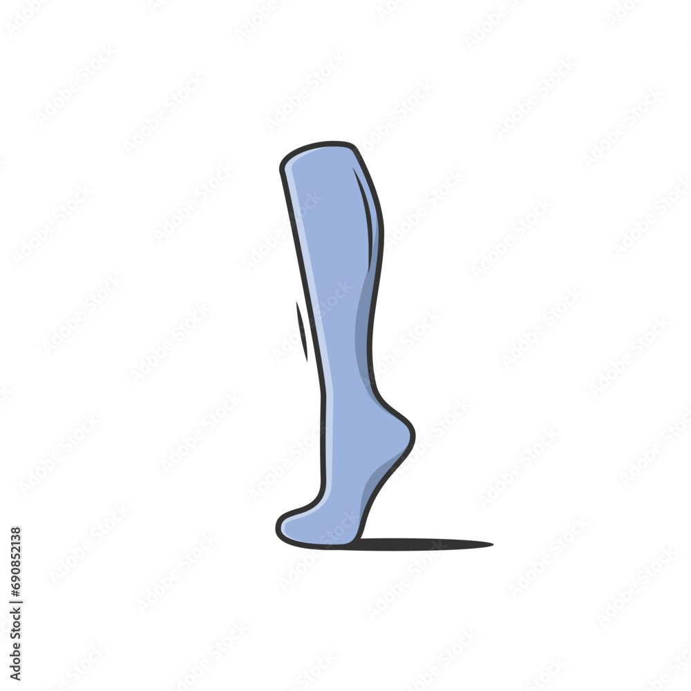 Men Foot with Socks vector illustration. Fashion concept. Winter clothing, Sport season, Winter season. Socks for foot cover vector design with shadow.