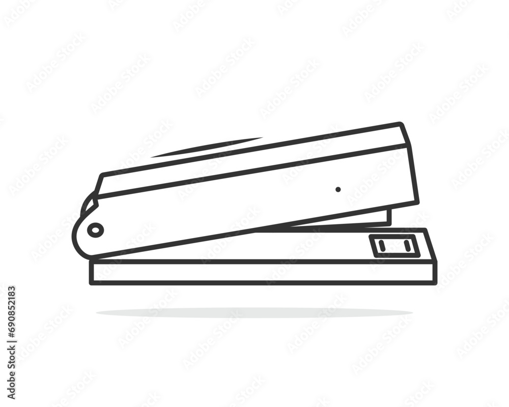 Sticker design vector illustration. Stationery shop working element icon concept. Stapler for join and repair.