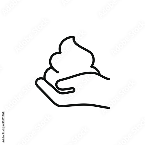 Shaving foam line icon isolated on white background