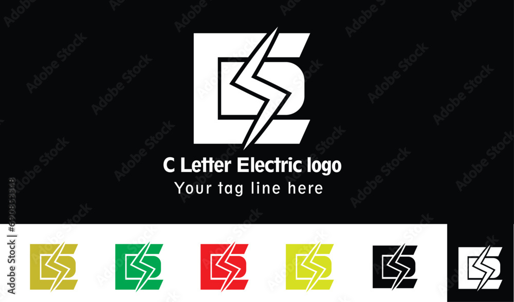c logo, electric logo, c electric logo , c letter electric logo Stock ...
