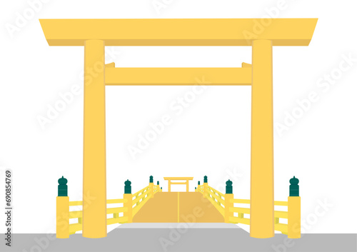 神宮の鳥居と橋