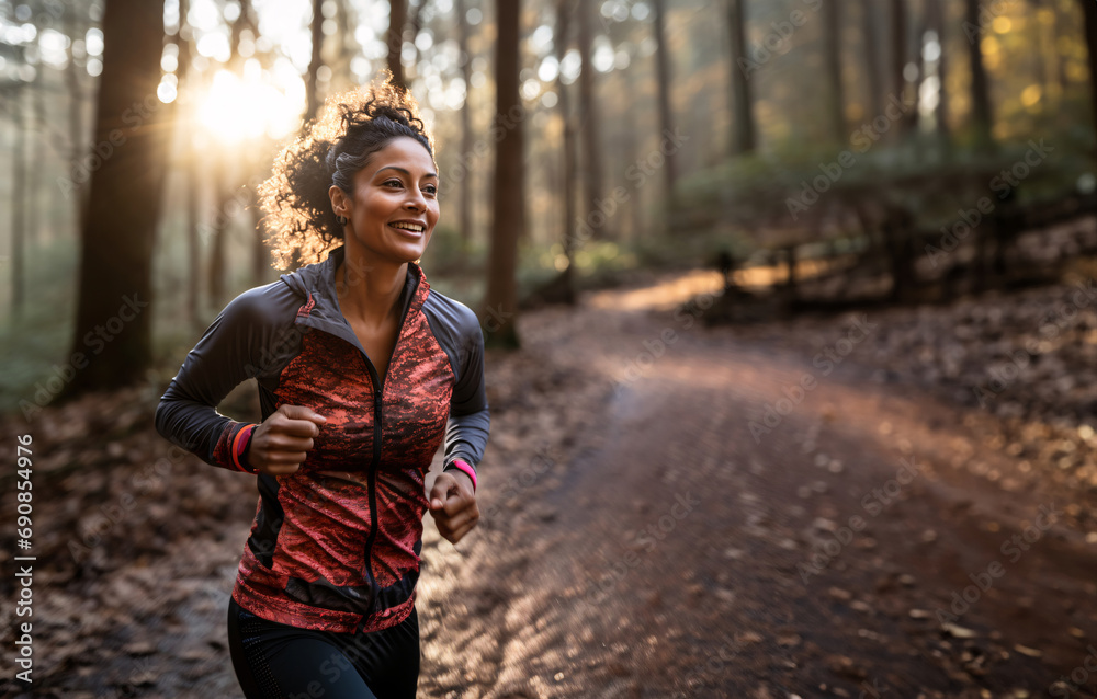 Early Morning Jog Through the Serene Autumn Forest Early Morning Jog Through the Serene Autumn Forest