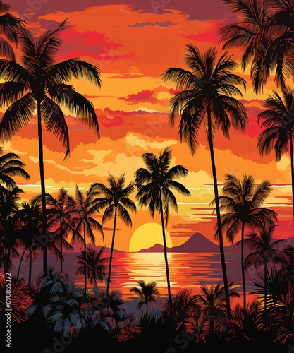Beautyful Landscape Tropical Sunset