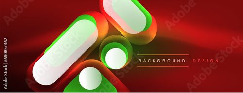 Neon circle abstract background. Template for wallpaper, banner, presentation, background