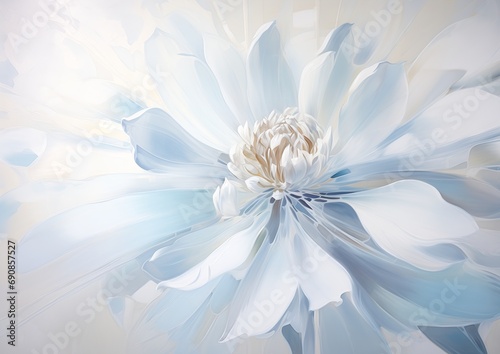white flower blue center expressive soft diffuse lighting gallery display stroke centered