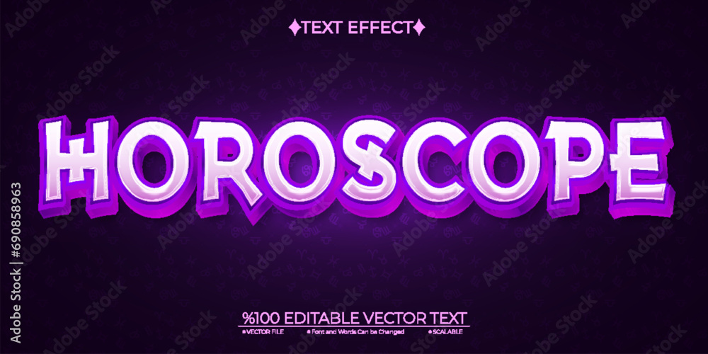  Pink Zodiac Horoscope Editable Vector 3D Text Effect
