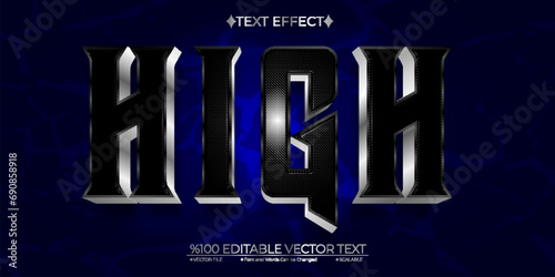  Dark and Silver High Editable Vector 3D Text Effect