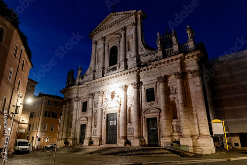 The Basilica of San Giovanni dei Fiorentini illuminated at night © PhotoSpirit
