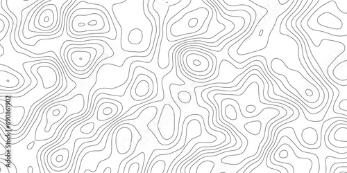 Topographic map background geographic line map with elevation assignments. Modern design with White background with topographic wavy pattern design.paper texture Imitation of a geographical map shades