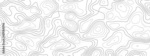 Topographic map background geographic line map with elevation assignments. Modern design with White background with topographic wavy pattern design.paper texture Imitation of a geographical map shades
