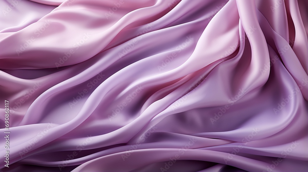 Fototapeta premium A dreamy swirl of silk and lilac, this fabric whispers of elegance and grace, enticing with its soft touch and luscious shades of violet and purple