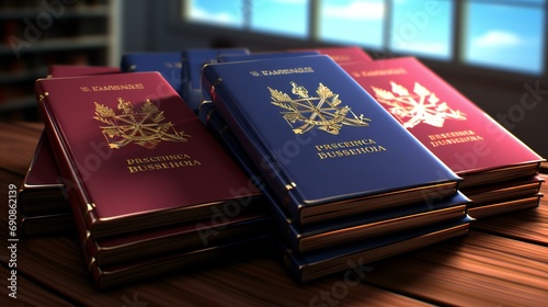 An image of a passport, symbolizing travel, identity, and international journeys. The photo captures the essence of official documentation for foreign travel photo