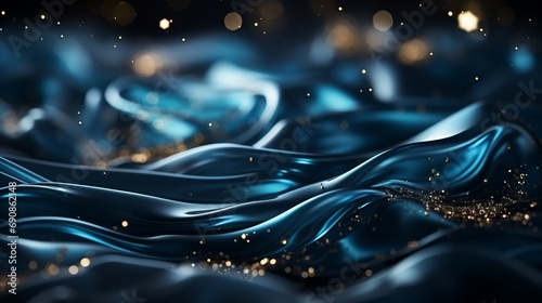 A mesmerizing image of abstract blue liquid, dancing with light and evoking a sense of fluidity and wild emotion