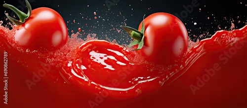 Tomato puree paste -- condensed tomato product. photo