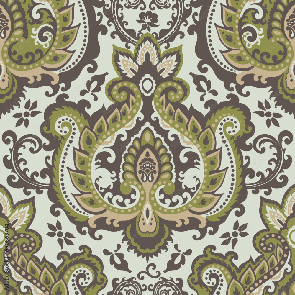 Fototapeta premium Damask style pattern for decor, floristic print