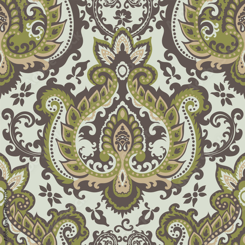 Damask style pattern for decor, floristic print