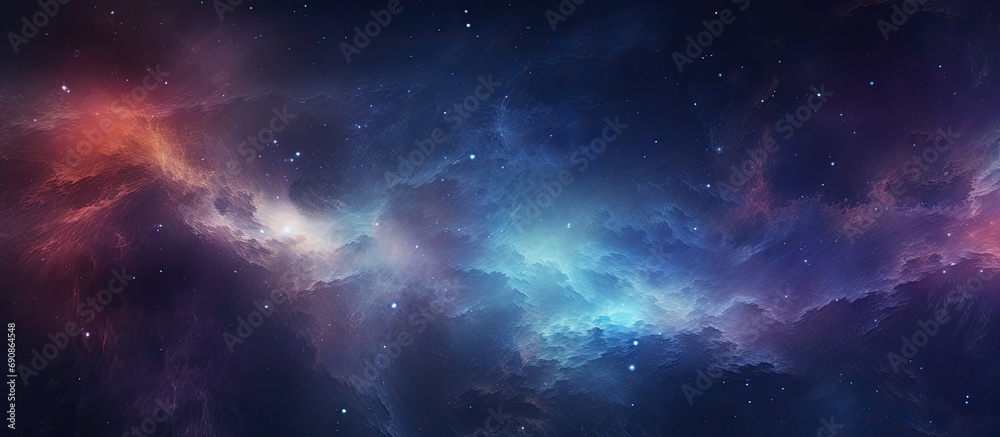 Abstract cosmos background, parallel world of matter absorption, universal chaos nebula.