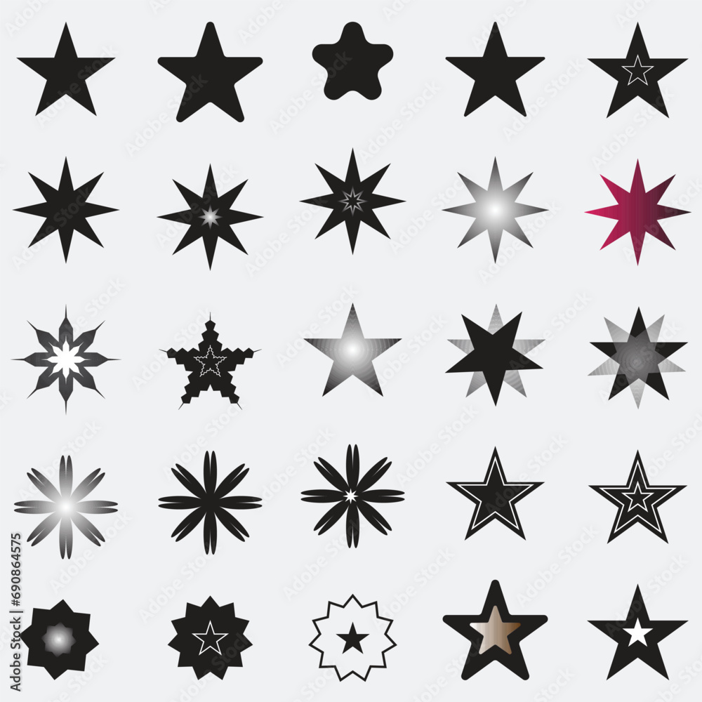 Set of stars icon collection. Vector illustration graphics.