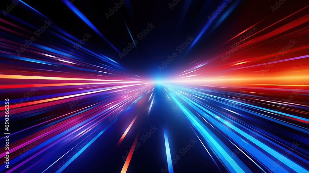 Abstract science and digital technology concept with neon stripes lines. Digital data transfer and high speed internet connection. Generative AI Abstract science and digital technology concept with neon stripes lines. Digital data transfer and high speed internet connection. Generative AI