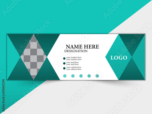  minimalist email signature or email footer template,  personal social media cover Premium Vector Illustration Design   photo