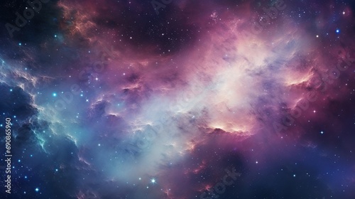 Beautiful of space galaxy cloud nebula with shiny stars. Suitable for science concept background. Generative AI