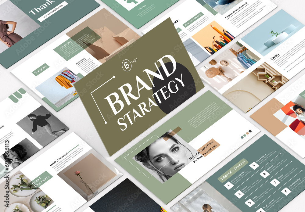 Minimal Brand Strategy Presentation Stock Template | Adobe Stock