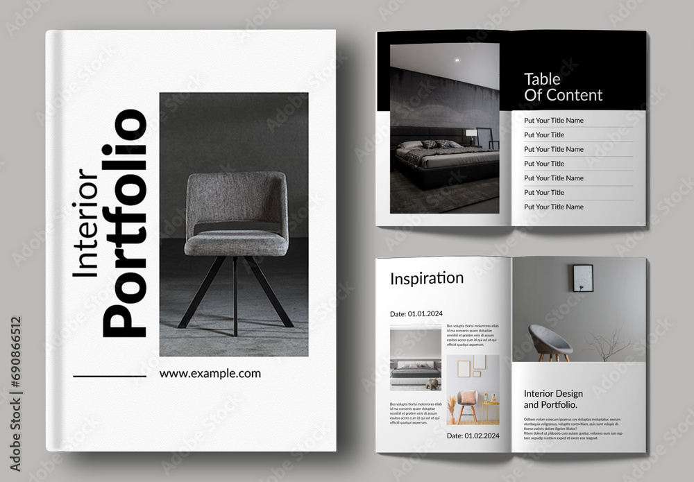 Interior Portfolio Design Stock Template | Adobe Stock