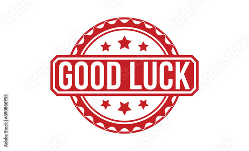 Good luck Red Rubber Stamp vector design.
