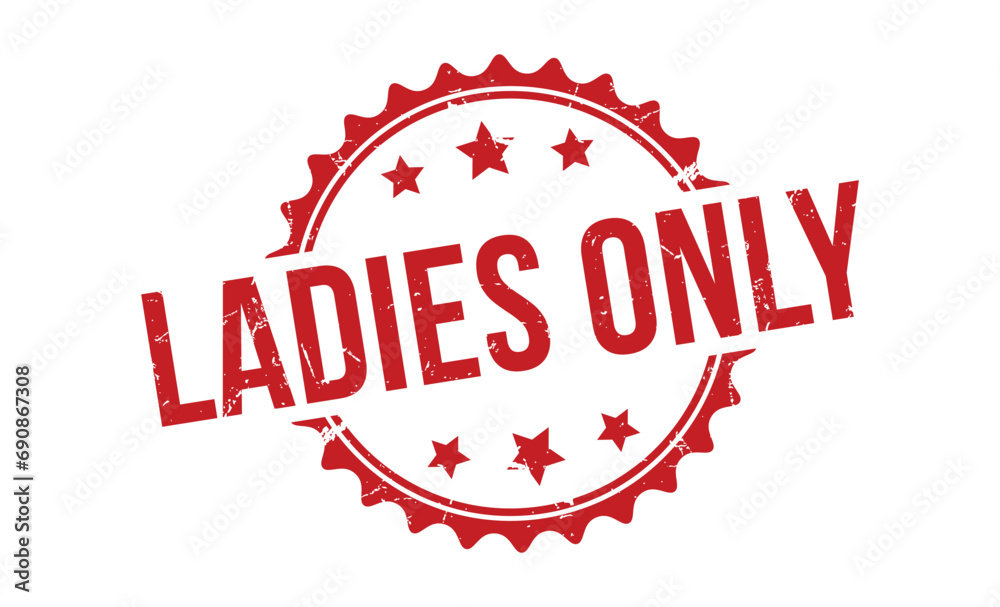 Ladies Only stamp red rubber stamp on white background. Ladies Only ...