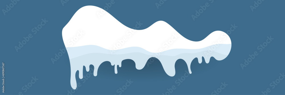 A wite snow, frozen Winter ice vector. Snow and ice. White blue snow pattern. Snow frame decoration isolated on blue background A wite snow, frozen Winter ice vector. Snow and ice. White blue snow pattern. Snow frame decoration isolated on blue background