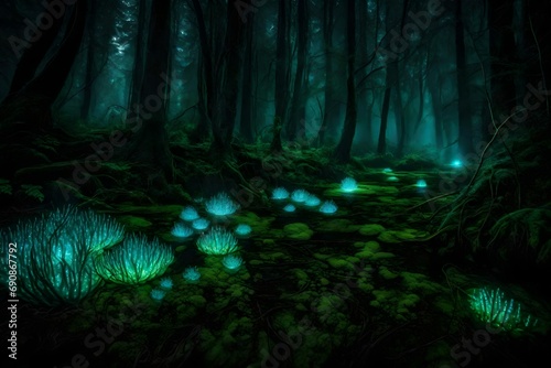 magestic forest fantasy at night photo