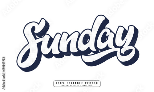 Sunday editable text effect graphic style
