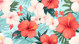 seamless pattern inspired by tropical flowers