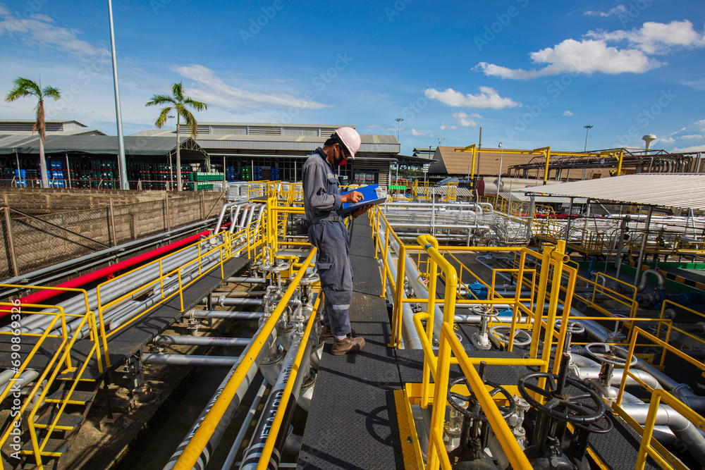Male worker inspection visual pipeline Male worker inspection visual pipeline