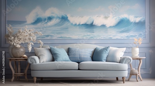 a harmonious mixed-color background by fusing oceanic blues, sandy beiges, and subtle grays, capturing the essence of coastal serenity.