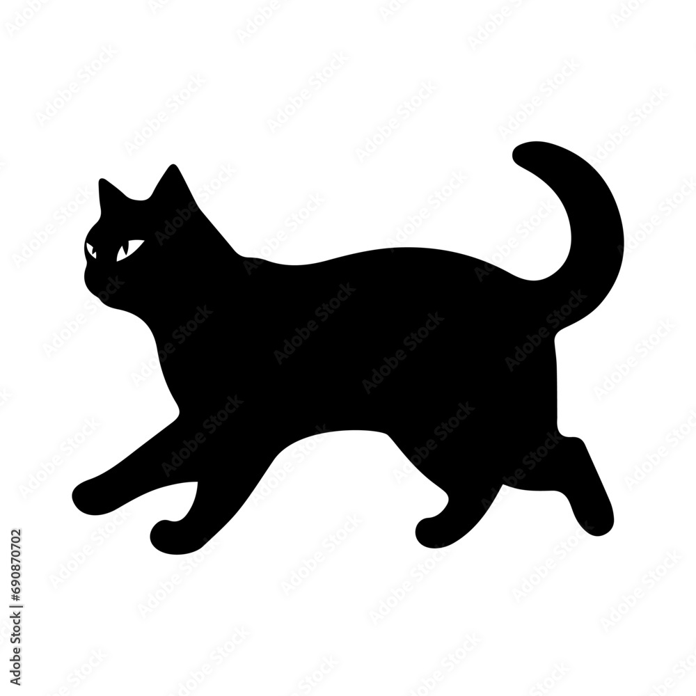 A cat running vector silhouette