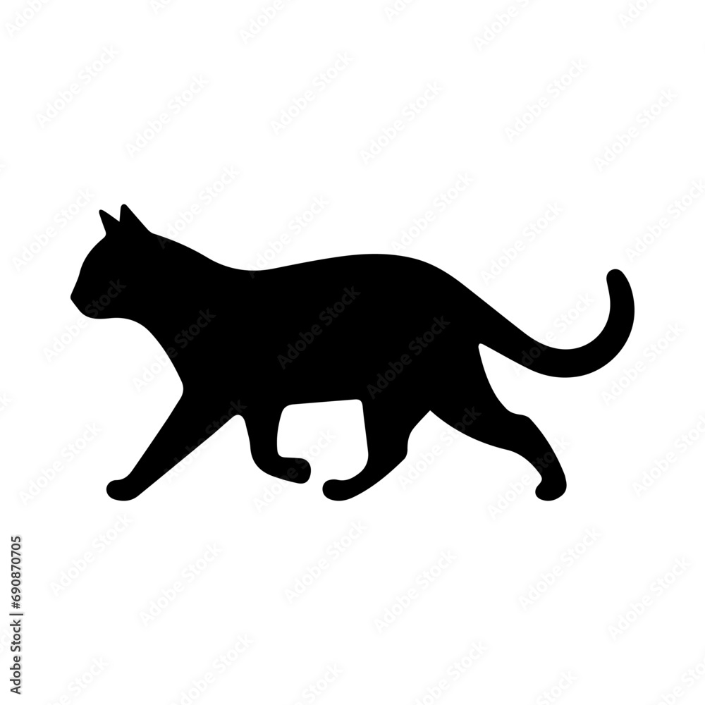 A cat running vector silhouette