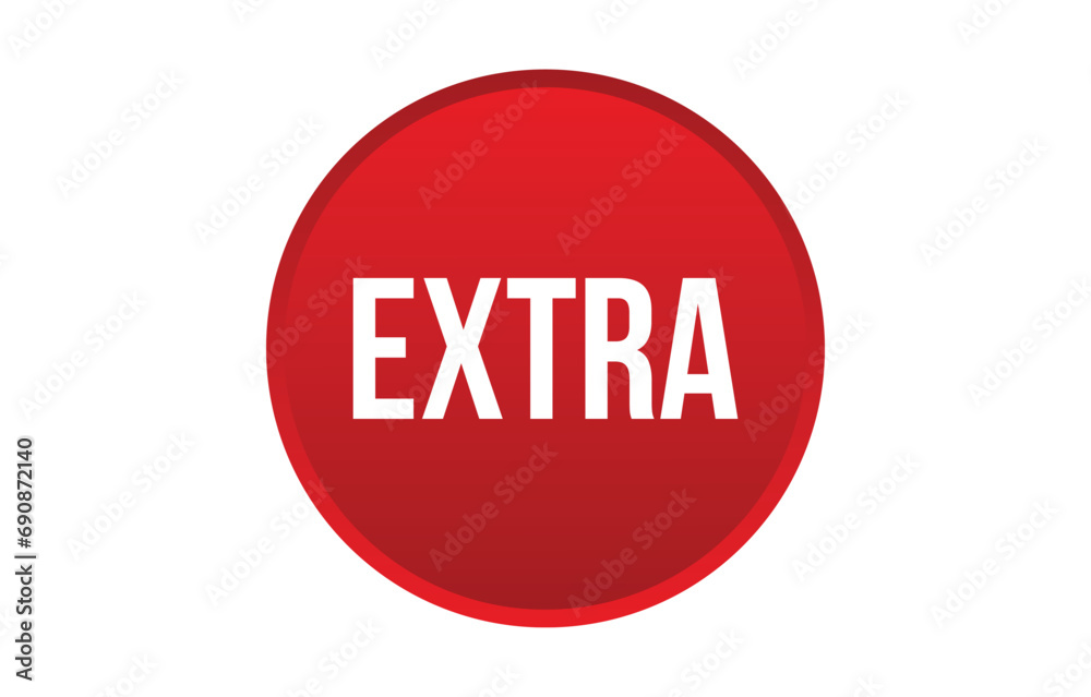 Extra red vector banner illustration isolated on white background Extra red vector banner illustration isolated on white background