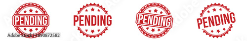 Fotografía pending Red Rubber Stamp vector design.
