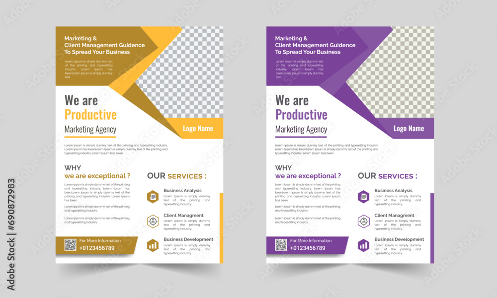 Vector A4 corporate business flyer template design in different color. Vector A4 corporate business flyer template design in different color.