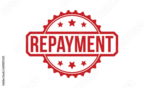Repayment stamp red rubber stamp on white background. Repayment stamp sign. Repayment stamp.