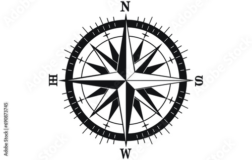 Compass Rose Icon Vector Logo, compass icon vector.