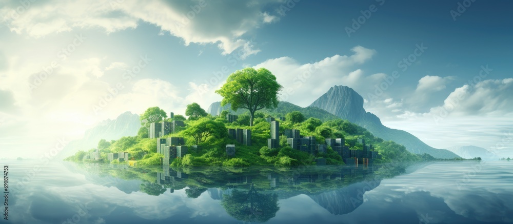 Fototapeta premium Sustainability in supply chain and environmental care services (ISO 20400).