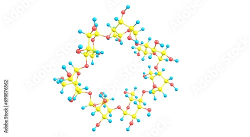 Cyclodextrin molecular structure isolated on white