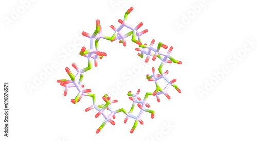 Cyclodextrin molecular structure isolated on white