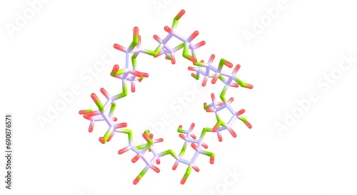 Cyclodextrin molecular structure isolated on white