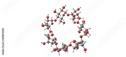 Cyclodextrin molecular structure isolated on white